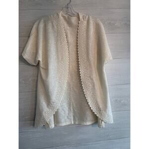 Cardigan white short sleeve